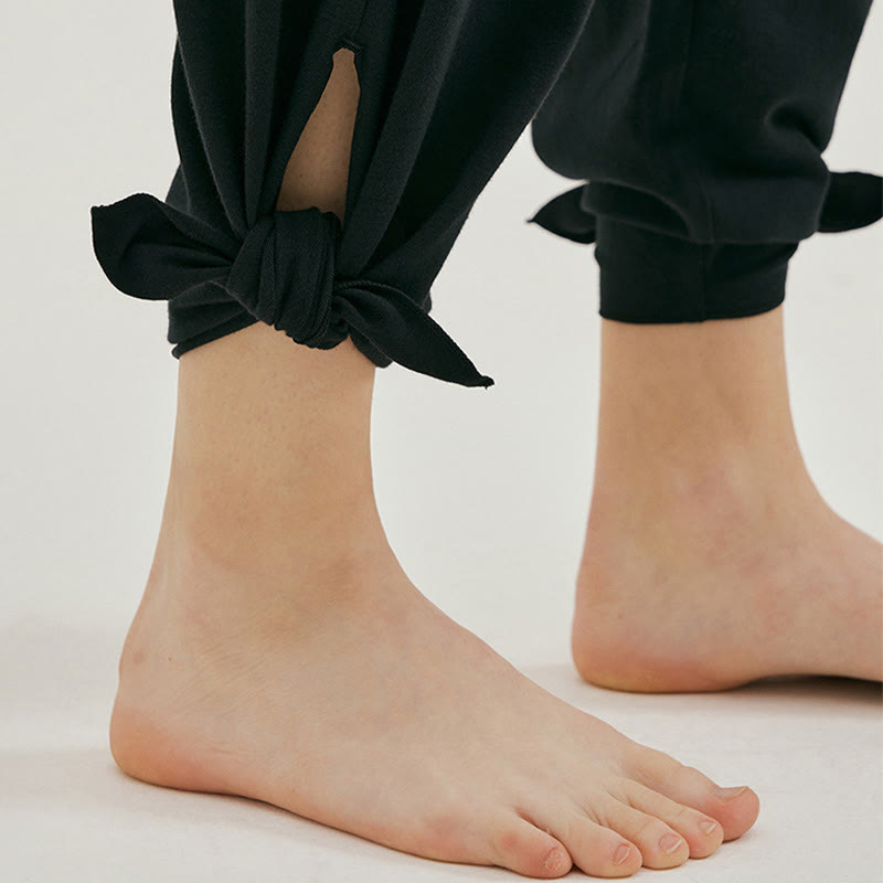 Pantalon Leica décontracté ample à ourlet noué et taille haute pour femme avec poches Buddha Stones - image 15