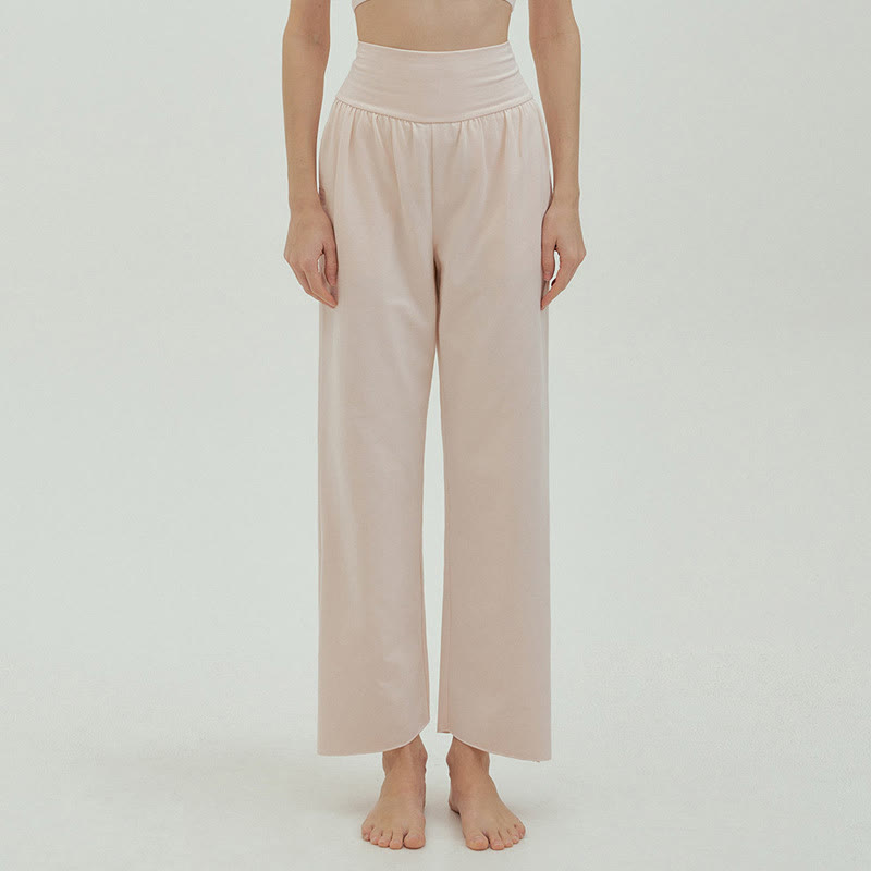 Pantalon Leica décontracté ample à ourlet noué et taille haute pour femme avec poches Buddha Stones - image 59