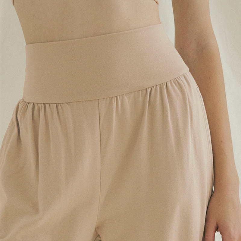 Pantalon Leica décontracté ample à ourlet noué et taille haute pour femme avec poches Buddha Stones - image 26