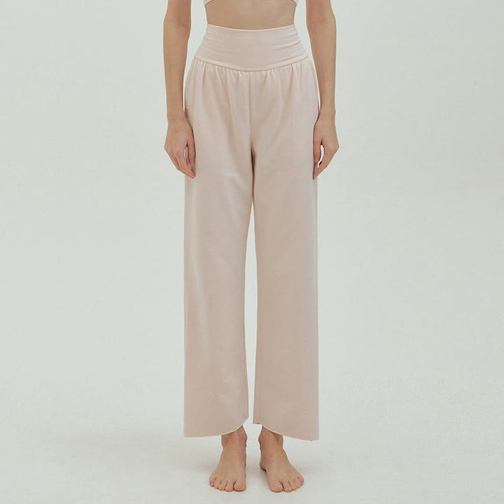 Pantalon Leica décontracté ample à ourlet noué et taille haute pour femme avec poches Buddha Stones - image 58