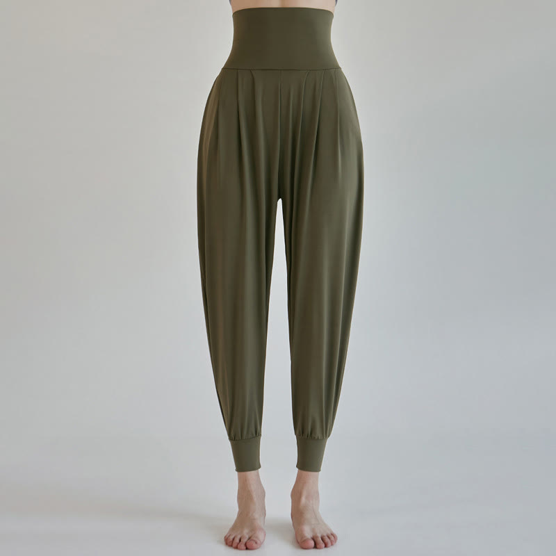 Pantalon décontracté uni taille haute à séchage rapide pour femme Leica avec poches Buddha Stones - image 1