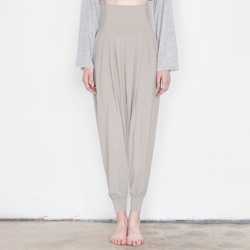 Pantalon décontracté uni taille haute à séchage rapide pour femme Leica avec poches Buddha Stones - Gris clair - US4，UK/AU8，EU36 (L) - image 36
