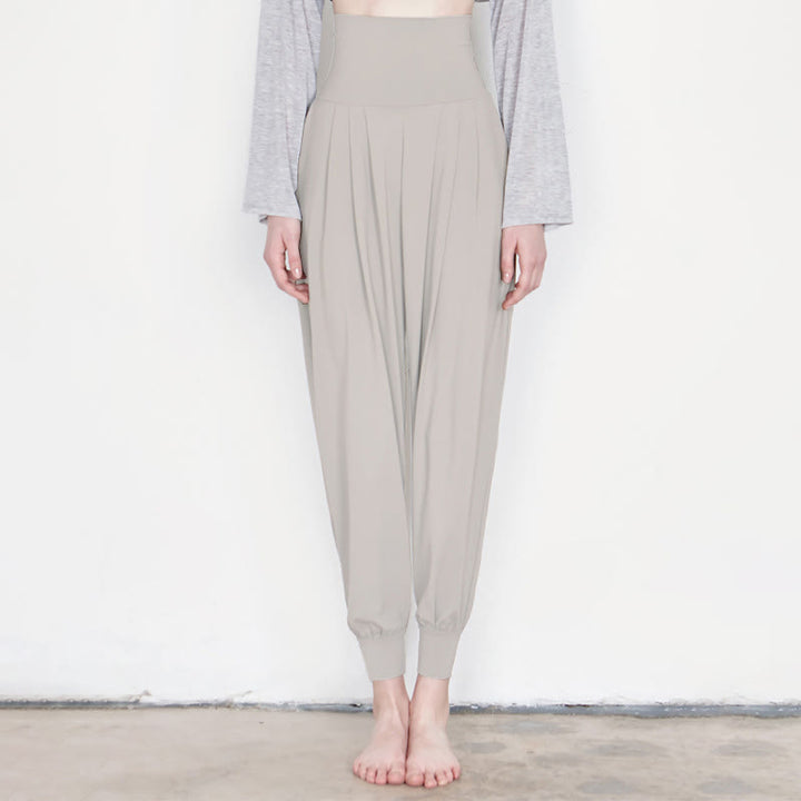Pantalon décontracté uni taille haute à séchage rapide pour femme Leica avec poches Buddha Stones - Gris clair - US4，UK/AU8，EU36 (L) - image 37