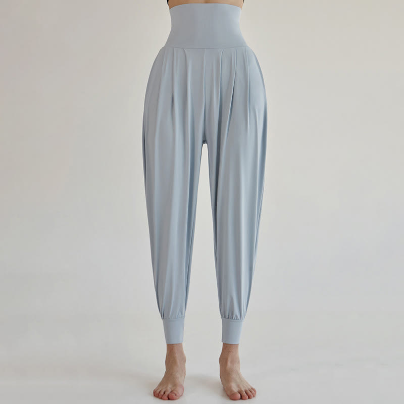 Pantalon décontracté uni taille haute à séchage rapide pour femme Leica avec poches Buddha Stones - Bleu poudre - US4，UK/AU8，EU36 (L) - image 9