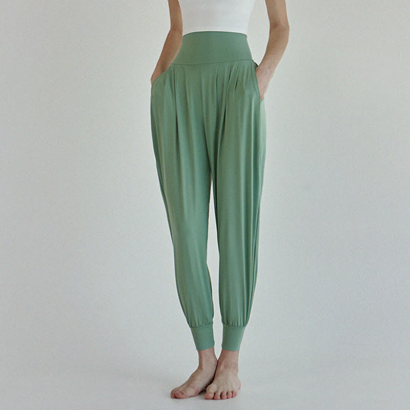 Pantalon décontracté uni taille haute à séchage rapide pour femme Leica avec poches Buddha Stones - image 33