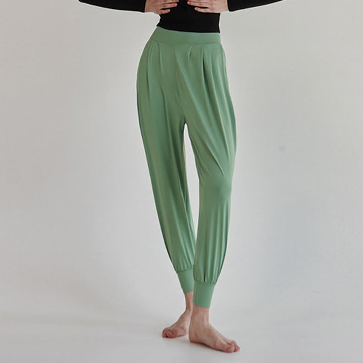 Pantalon décontracté uni taille haute à séchage rapide pour femme Leica avec poches Buddha Stones - image 29