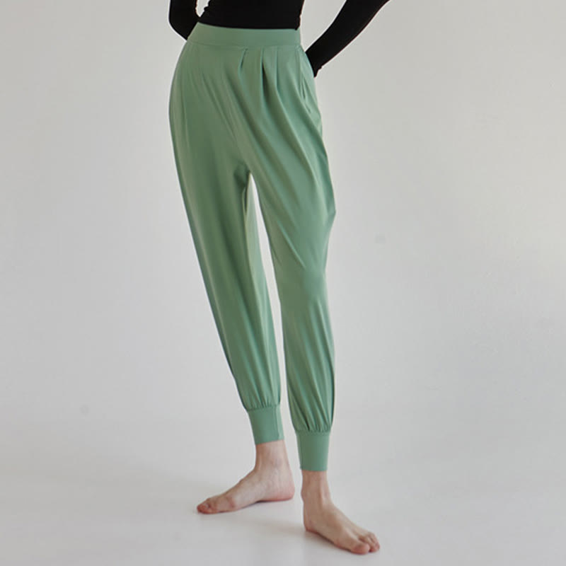 Pantalon décontracté uni taille haute à séchage rapide pour femme Leica avec poches Buddha Stones - image 34