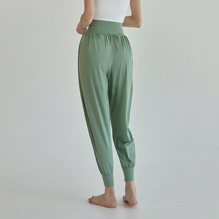 Pantalon décontracté uni taille haute à séchage rapide pour femme Leica avec poches Buddha Stones - image 28