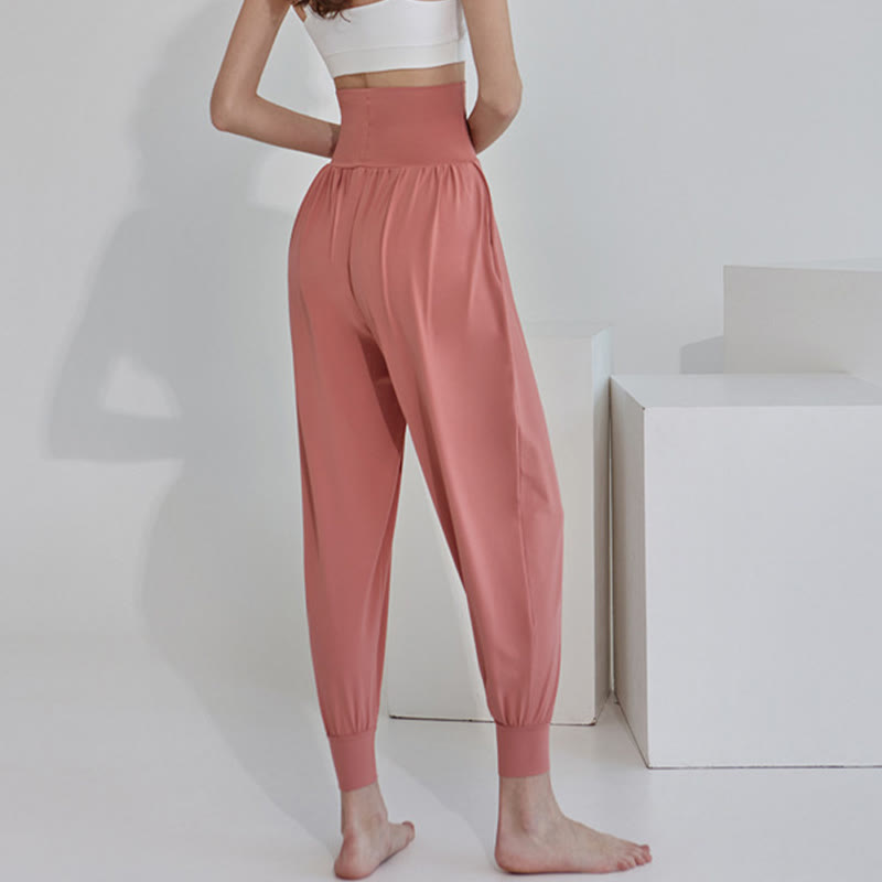 Pantalon décontracté uni taille haute à séchage rapide pour femme Leica avec poches Buddha Stones - image 24