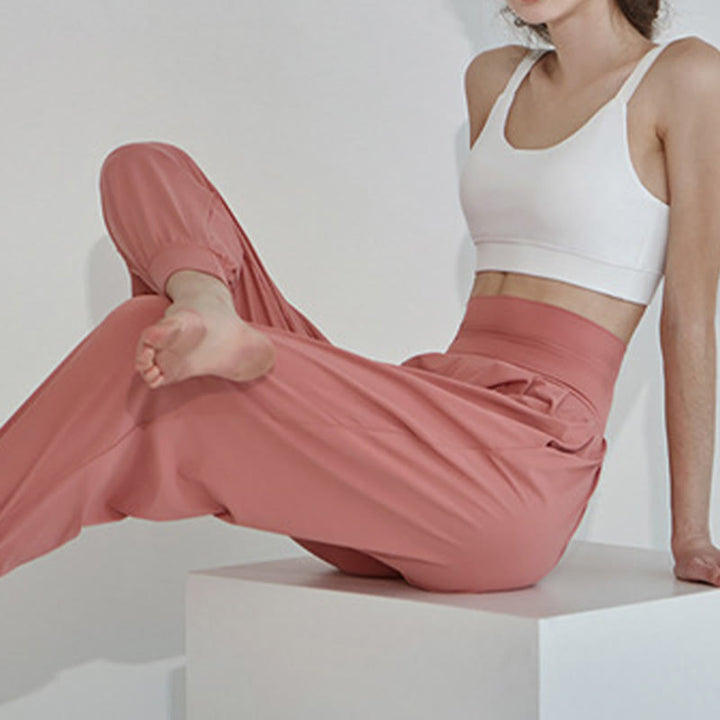 Pantalon décontracté uni taille haute à séchage rapide pour femme Leica avec poches Buddha Stones - image 22