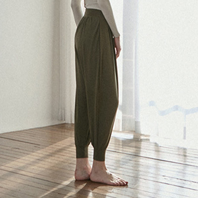 Pantalon décontracté uni taille haute à séchage rapide pour femme Leica avec poches Buddha Stones - image 4