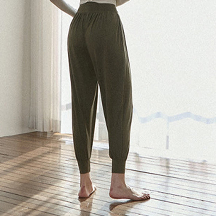Pantalon décontracté uni taille haute à séchage rapide pour femme Leica avec poches Buddha Stones - image 3