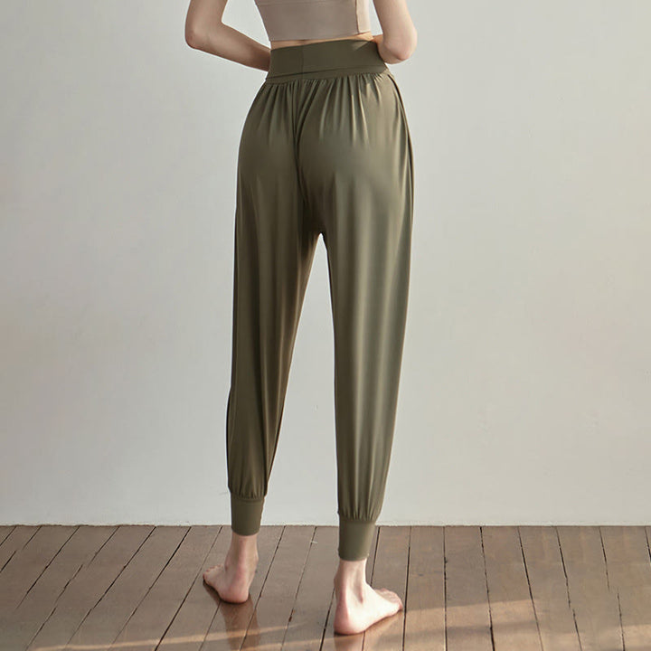 Pantalon décontracté uni taille haute à séchage rapide pour femme Leica avec poches Buddha Stones - image 7
