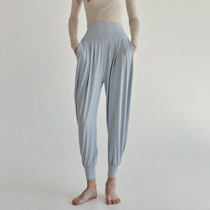 Pantalon décontracté uni taille haute à séchage rapide pour femme Leica avec poches Buddha Stones - image 14