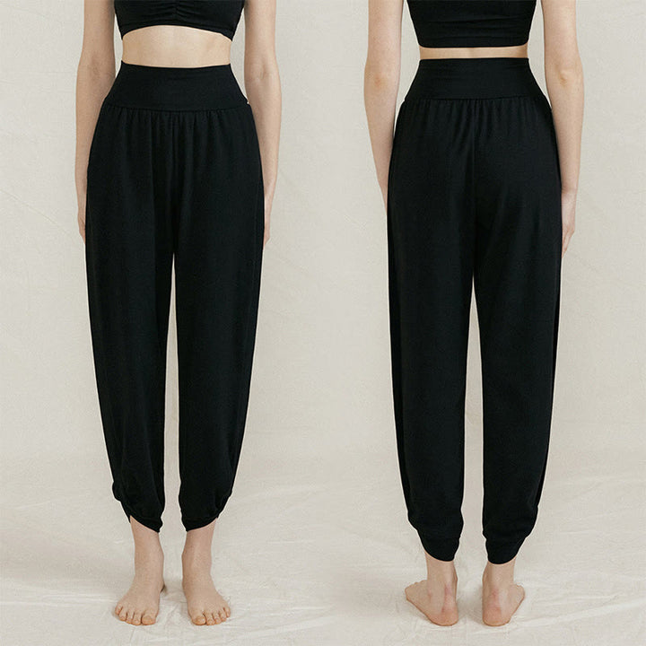 Pantalon décontracté uni taille haute en coton à séchage rapide avec poches pour femme Buddha Stones - image 14