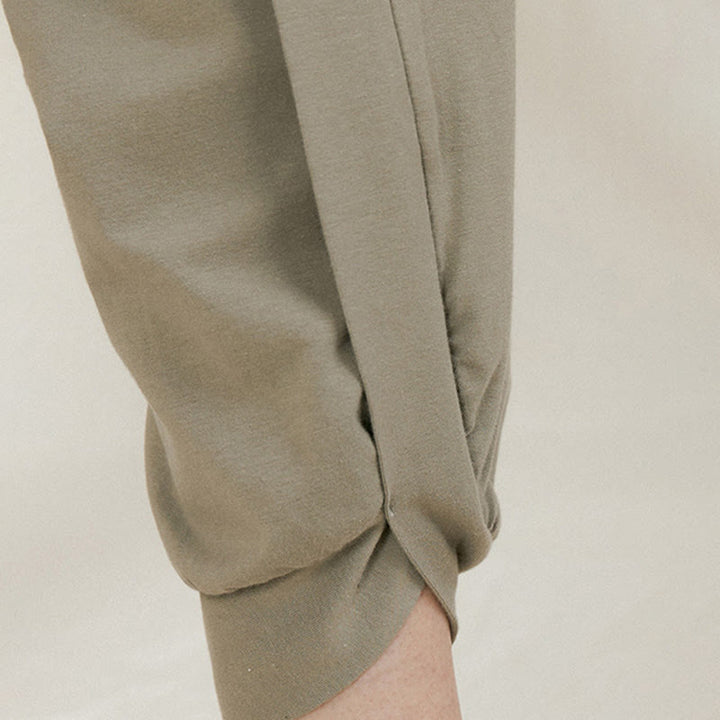 Pantalon décontracté uni taille haute en coton à séchage rapide avec poches pour femme Buddha Stones - image 11