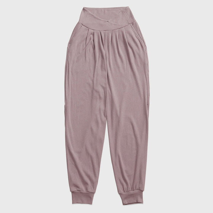Pantalon décontracté en élasthanne avec ourlet fendu et poches pour femme Buddha Stones - image 1