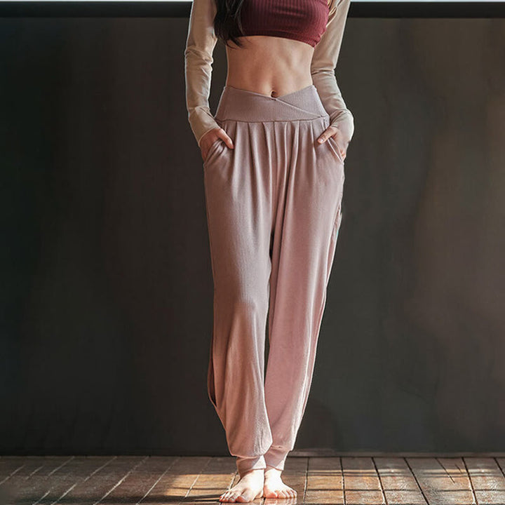 Pantalon décontracté en élasthanne avec ourlet fendu et poches pour femme Buddha Stones - image 8