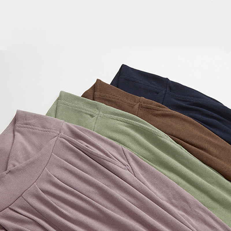 Pantalon décontracté en élasthanne avec ourlet fendu et poches pour femme Buddha Stones - image 14