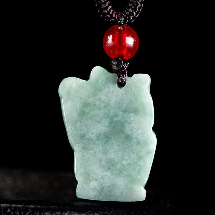 Collier pendentif en jade porte-bonheur Buddha Stones et chat porte-bonheur - image 4