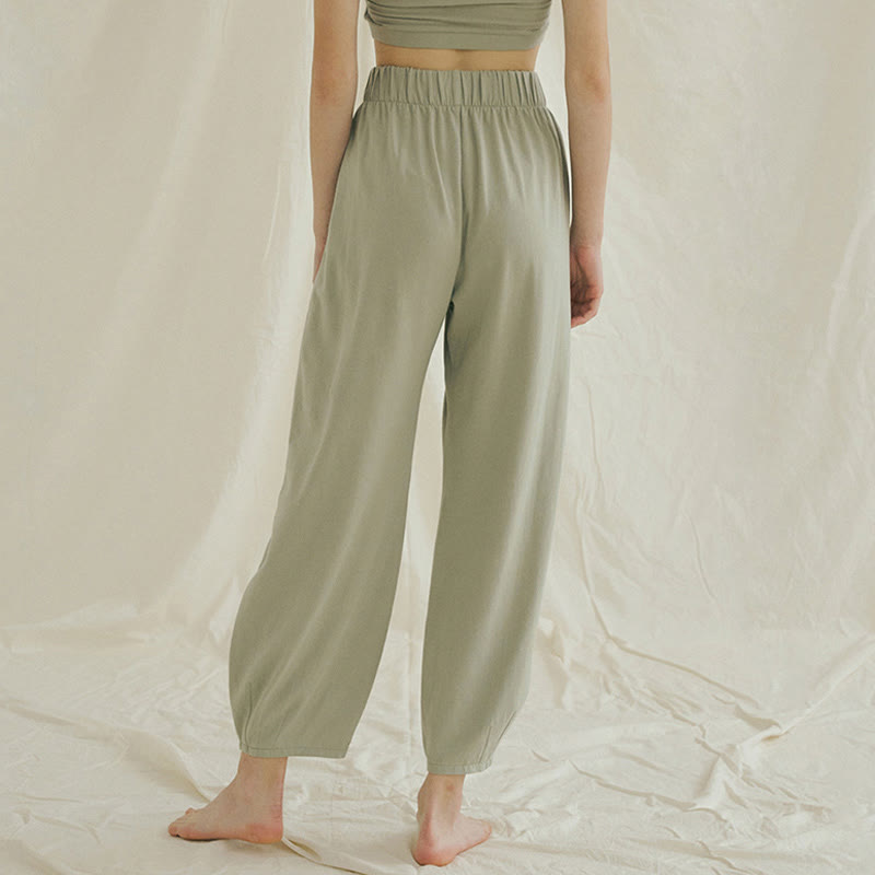 Pantalon sarouel décontracté uni respirant ample pour femme avec poches Buddha Stones Leica - image 18