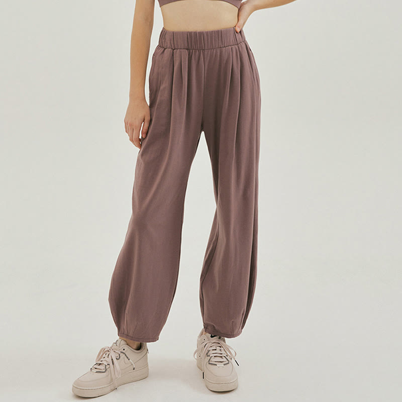 Pantalon sarouel décontracté uni respirant ample pour femme avec poches Buddha Stones Leica - RosyBrown - US4，UK/AU8，EU36 (L) - image 20