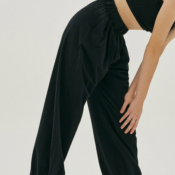 Pantalon sarouel décontracté uni respirant ample pour femme avec poches Buddha Stones Leica - image 10