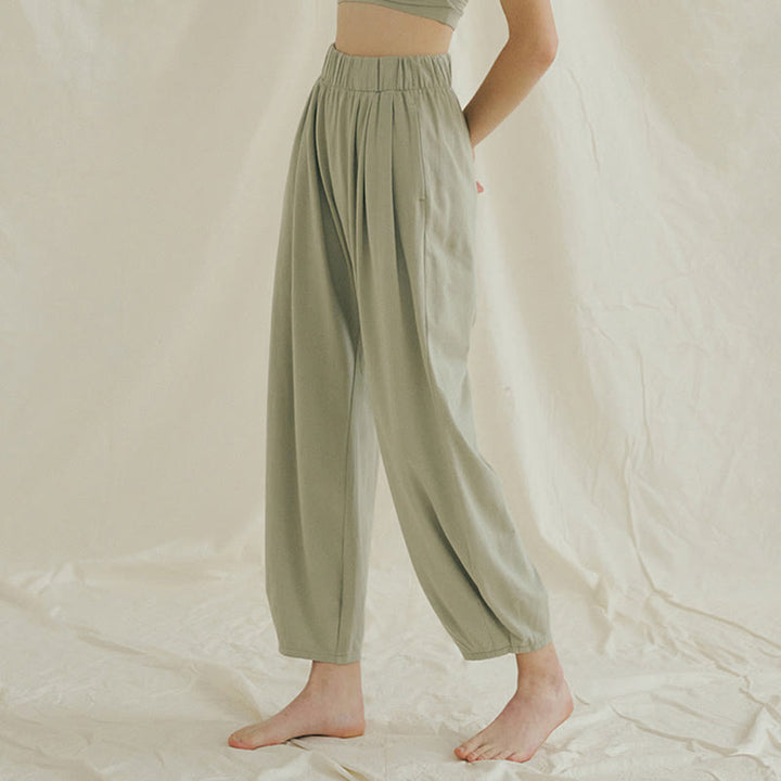 Pantalon sarouel décontracté uni respirant ample pour femme avec poches Buddha Stones Leica - image 15