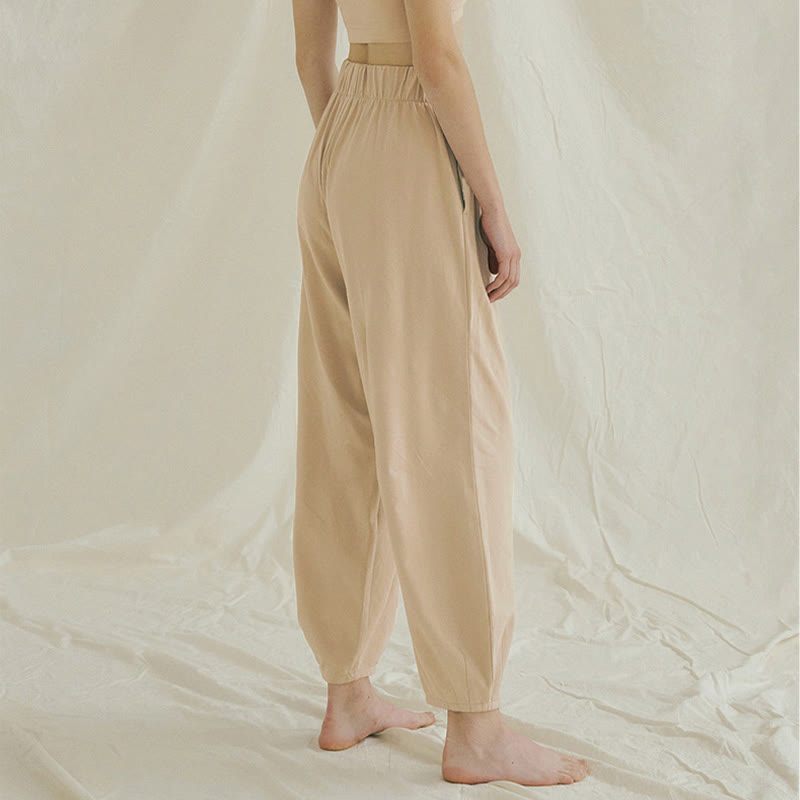 Pantalon sarouel décontracté uni respirant ample pour femme avec poches Buddha Stones Leica - image 3