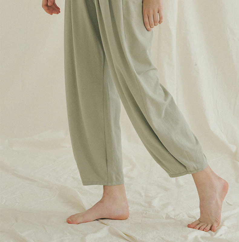 Pantalon sarouel décontracté uni respirant ample pour femme avec poches Buddha Stones Leica - image 19