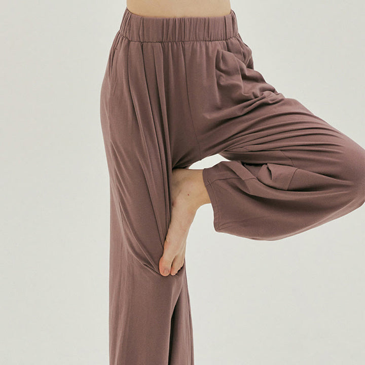 Pantalon sarouel décontracté uni respirant ample pour femme avec poches Buddha Stones Leica - image 25