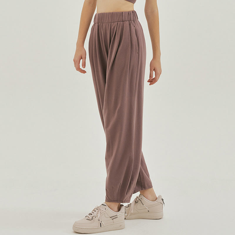 Pantalon sarouel décontracté uni respirant ample pour femme avec poches Buddha Stones Leica - image 21