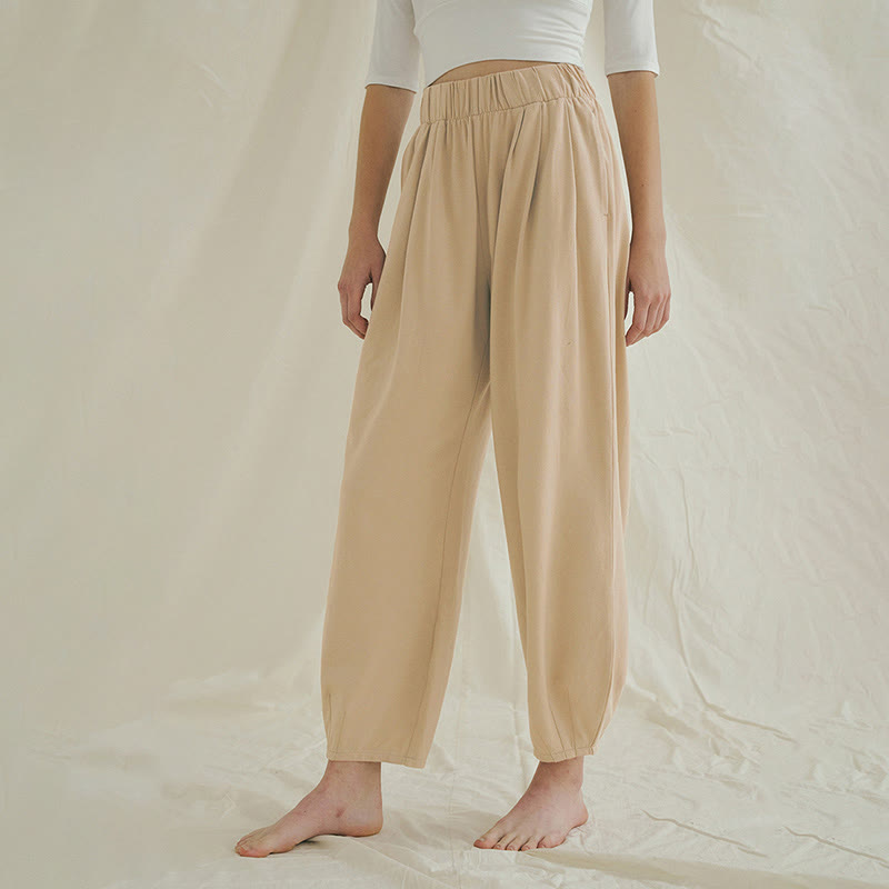 Pantalon sarouel décontracté uni respirant ample pour femme avec poches Buddha Stones Leica - image 2