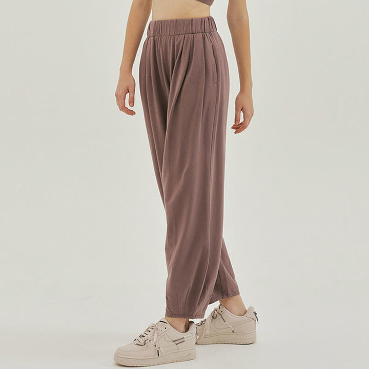 Pantalon sarouel décontracté uni respirant ample pour femme avec poches Buddha Stones Leica - image 22