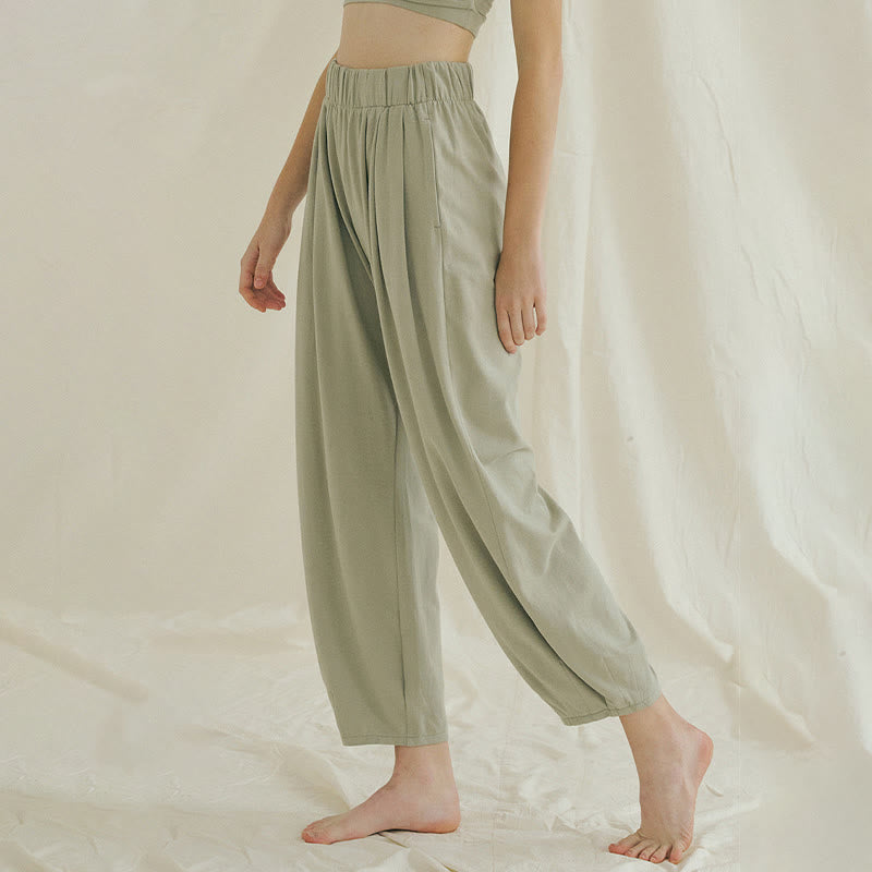 Pantalon sarouel décontracté uni respirant ample pour femme avec poches Buddha Stones Leica - image 13