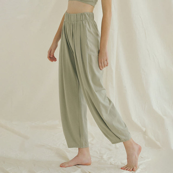 Pantalon sarouel décontracté uni respirant ample pour femme avec poches Buddha Stones Leica - image 13