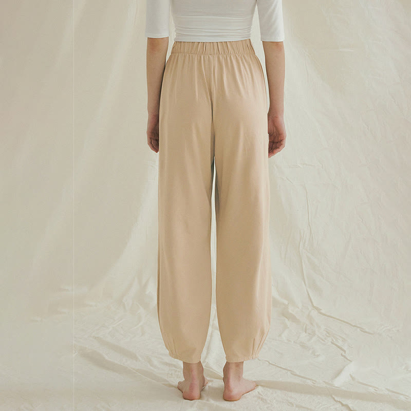 Pantalon sarouel décontracté uni respirant ample pour femme avec poches Buddha Stones Leica - image 1