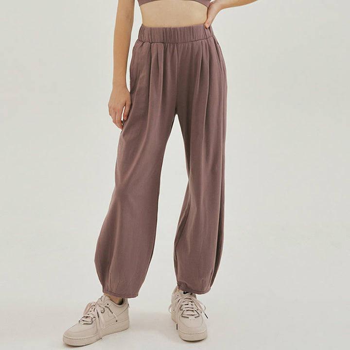 Pantalon sarouel décontracté uni respirant ample pour femme avec poches Buddha Stones Leica - RosyBrown - US4，UK/AU8，EU36 (L) - image 21