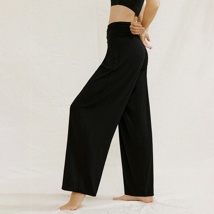 Pantalon ample taille haute décontracté Buddha Stones pour femme Leica