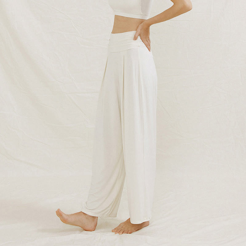 Pantalon ample taille haute décontracté Buddha Stones pour femme Leica