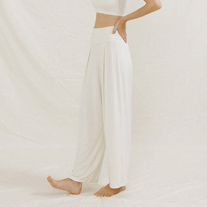 Pantalon ample taille haute décontracté Buddha Stones pour femme Leica