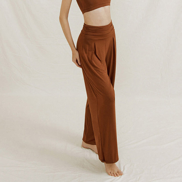 Pantalon ample taille haute décontracté Buddha Stones pour femme Leica