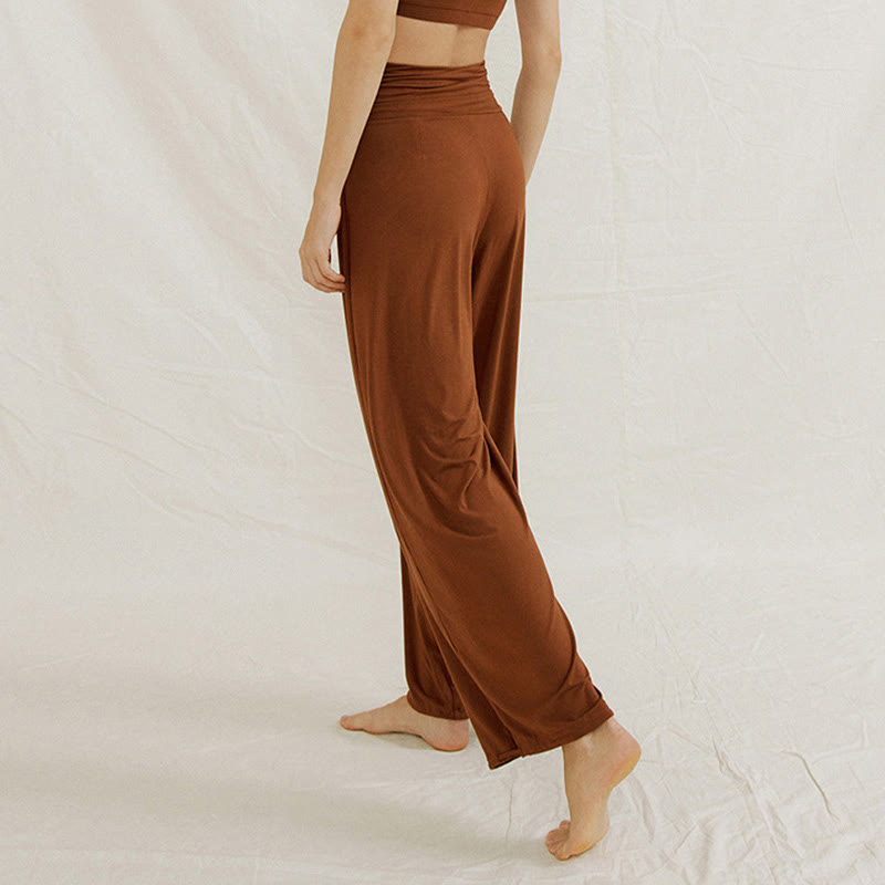 Pantalon ample taille haute décontracté Buddha Stones pour femme Leica