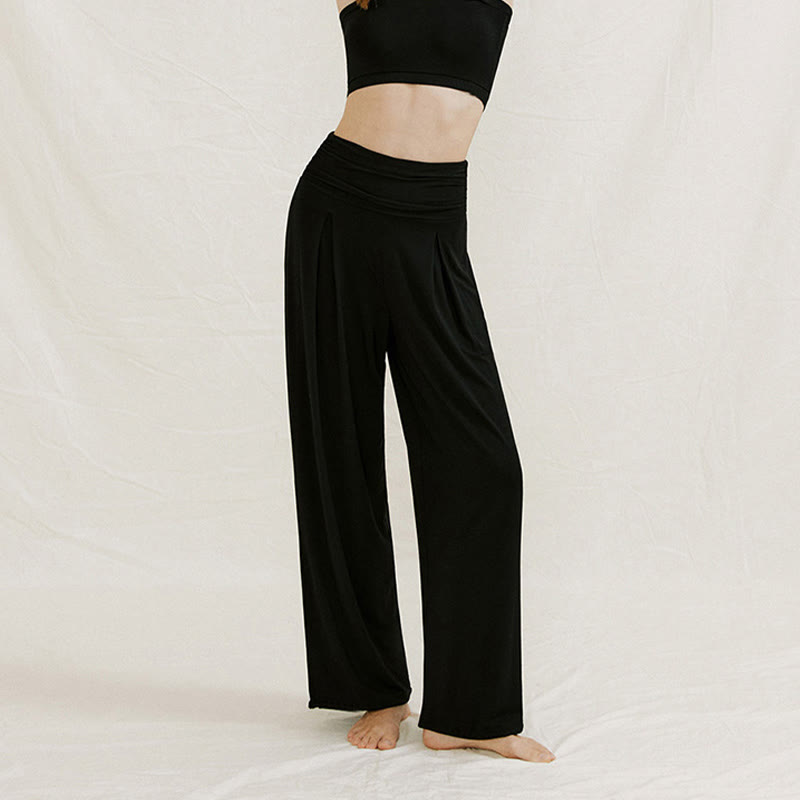 Pantalon ample taille haute décontracté Buddha Stones pour femme Leica