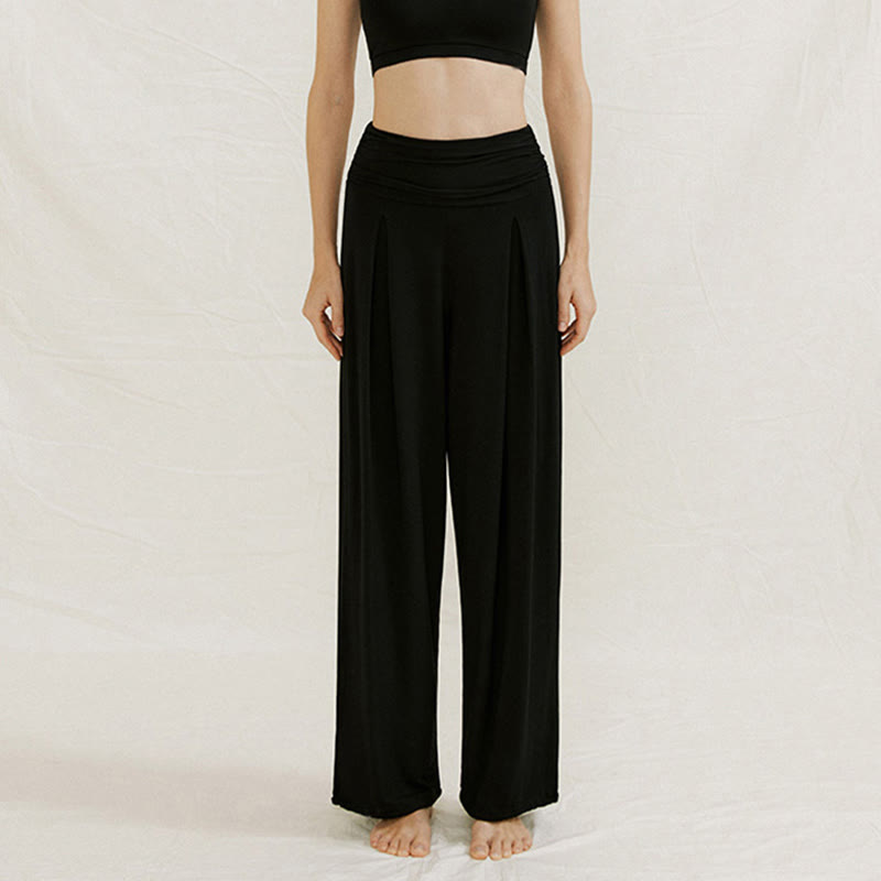 Pantalon ample taille haute décontracté Buddha Stones pour femme Leica - Noir - US6，UK/AU10，EU38 (L) - image 16