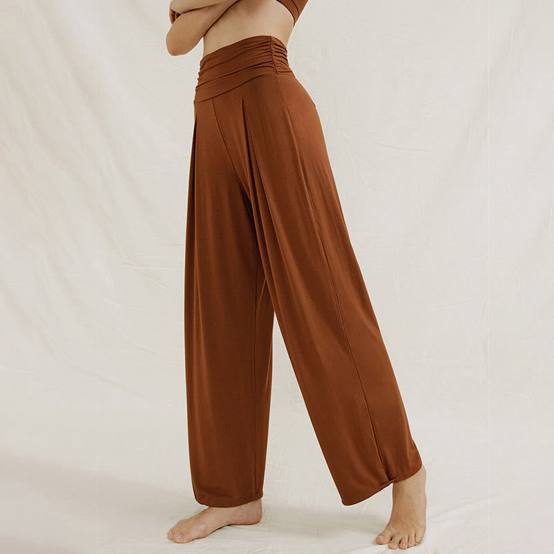 Pantalon ample taille haute décontracté Buddha Stones pour femme Leica