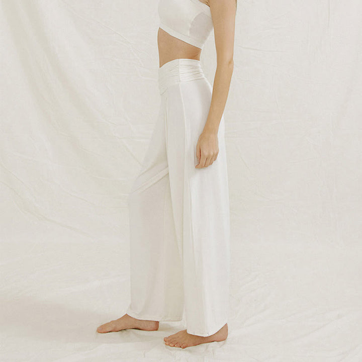 Pantalon ample taille haute décontracté Buddha Stones pour femme Leica
