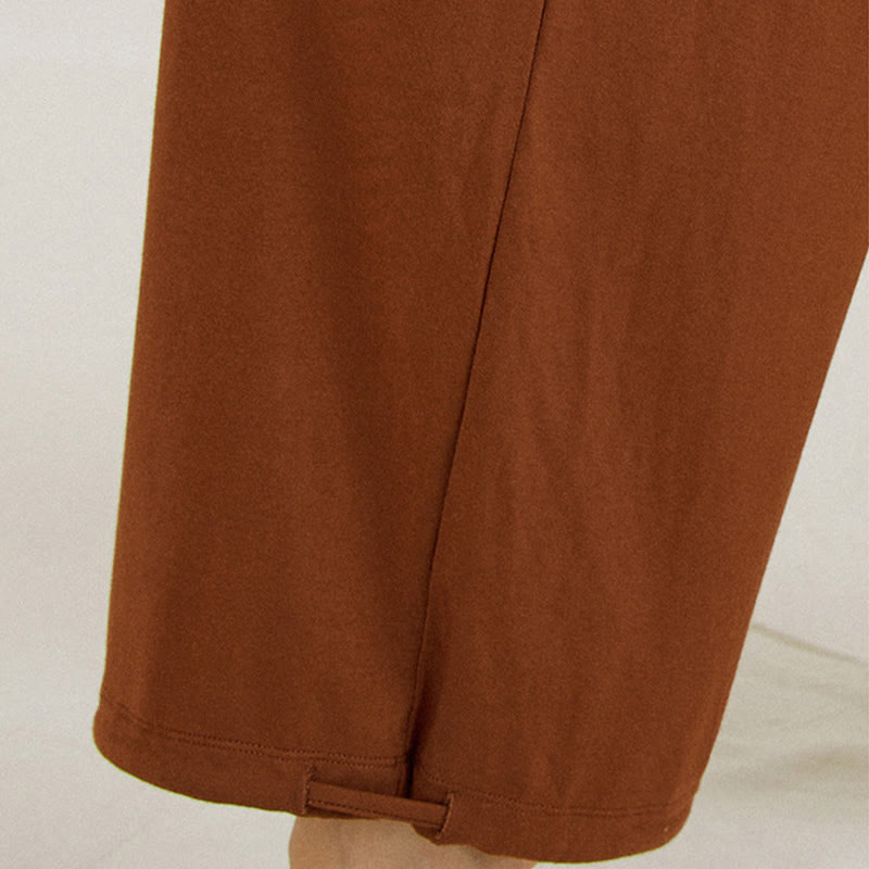Pantalon ample taille haute décontracté Buddha Stones pour femme Leica
