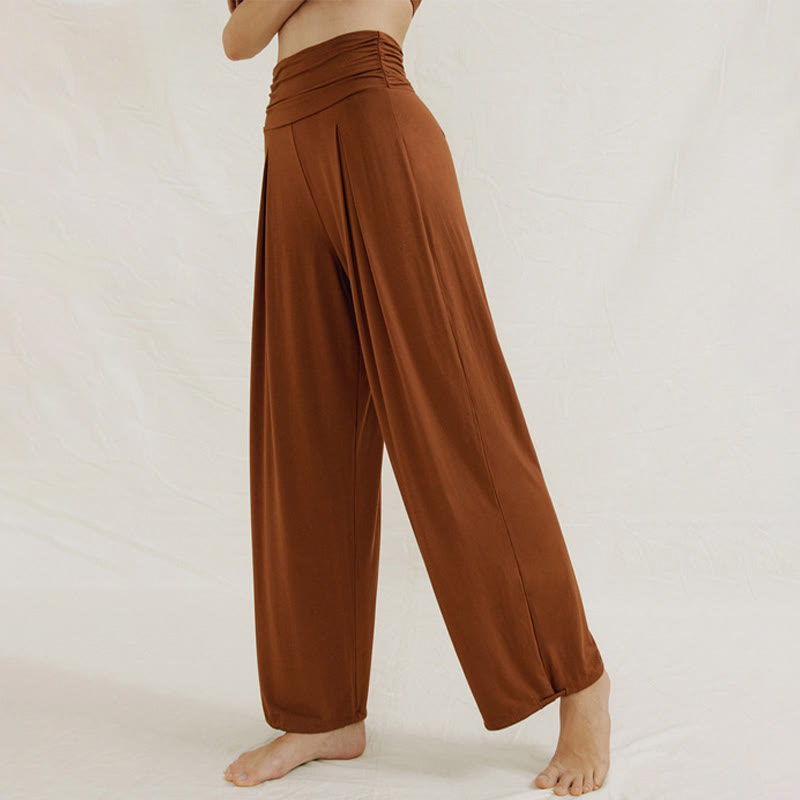 Pantalon ample taille haute décontracté Buddha Stones pour femme Leica