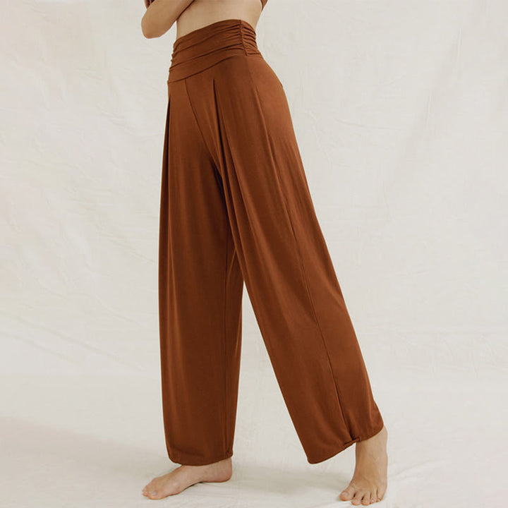 Pantalon ample taille haute décontracté Buddha Stones pour femme Leica